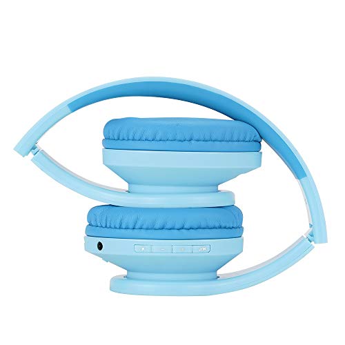 Auriculares para niños, PowerLocus Auriculares Bluetooth para niños, con 85DB Volumen Limitado, Auriculares Plegable con micrófono, Micro SD Slot, Auriculares Inalámbricos y con Cable, con Estuche