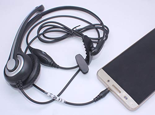 Auriculares Teléfono Móvil Mono con Cancelación de Ruido Micrófono, WANTEK Cascos Diadema para iPhone Samsung Huawei HTC LG ZTE Blackberry Celulares y Smartphones con Jack de 3,5 mm(F600J35)
