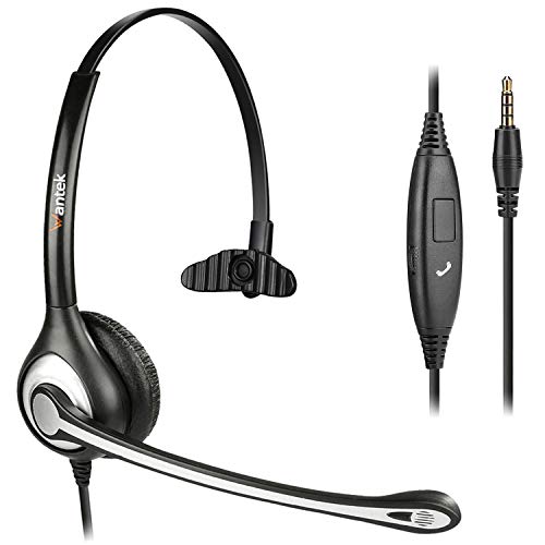 Auriculares Teléfono Móvil Mono con Cancelación de Ruido Micrófono, WANTEK Cascos Diadema para iPhone Samsung Huawei HTC LG ZTE Blackberry Celulares y Smartphones con Jack de 3,5 mm(F600J35) Auriculares Teléfono Móvil Mono con Cancelación de Ruido Micrófono, WANTEK Cascos Diadema para iPhone Samsung Huawei HTC LG ZTE Blackberry Celulares y Smartphones con Jack de 3,5 mm(F600J35)