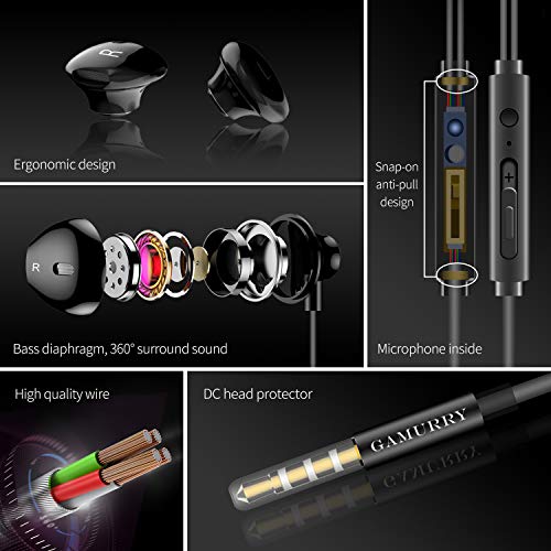 Auriculares,Auriculares con micrófono, Sistema de cancelación de Ruido y Sonido Envolvente. Compatibles con Samsung,Android y PC (Negro) Auriculares,Auriculares con micrófono, Sistema de cancelación de Ruido y Sonido Envolvente. Compatibles con Samsung,Android y PC (Negro)