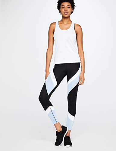 Aurique Leggings deportivos para Mujer, Negro (Black/Serenity/White), M