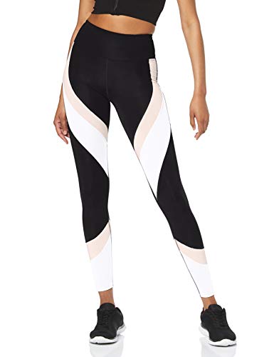 Aurique Leggings deportivos para Mujer, Negro/Carmín/Blanco, M Aurique Leggings deportivos para Mujer, Negro/Carmín/Blanco, M