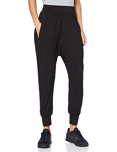 AURIQUE Pantalón Tiro Caído Mujer, Negro (Black), Large