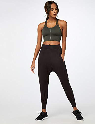 AURIQUE Pantalón Tiro Caído Mujer, Negro (Black), X-Small AURIQUE Pantalón Tiro Caído Mujer, Negro (Black), X-Small