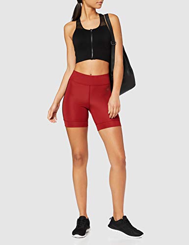 AURIQUE Shorts para Correr con Banda Lateral Mujer, Rojo (Red Dhalia), 42, Label:L AURIQUE Shorts para Correr con Banda Lateral Mujer, Rojo (Red Dhalia), 42, Label:L