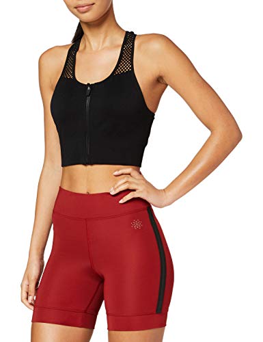 AURIQUE Shorts para Correr con Banda Lateral Mujer, Rojo (Red Dhalia), 42, Label:L AURIQUE Shorts para Correr con Banda Lateral Mujer, Rojo (Red Dhalia), 42, Label:L