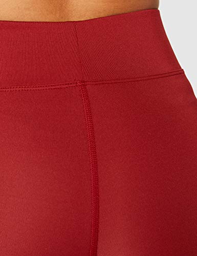 AURIQUE Shorts para Correr con Banda Lateral Mujer, Rojo (Red Dhalia), 42, Label:L