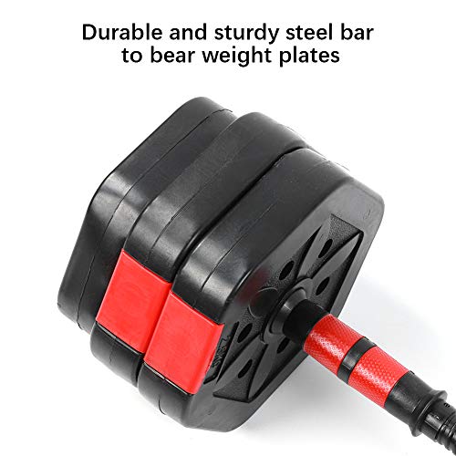Ausla Juego de Mancuernas Pesas Ajustables 25KG con Barra y Discos, Mancuernas hexagonales con Revestimiento de plastico para Gimnasio o casa Ausla Juego de Mancuernas Pesas Ajustables 25KG con Barra y Discos, Mancuernas hexagonales con Revestimiento de plastico para Gimnasio o casa