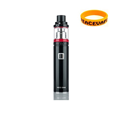 Auténtico Vaporesso VECO ONE Todo en uno Kit de inicio 1500 mAh con 2 mL 40W (Negro) con PEACEVAPE™ Vape Band Sin Tabaco y Sin Nicotina