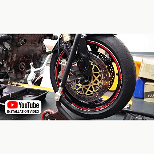 Autodomy Pegatinas Llantas Moto Juego Completo para 2 Llantas de 15" a 19" Pulgadas Diseño Sport (Plata) Autodomy Pegatinas Llantas Moto Juego Completo para 2 Llantas de 15" a 19" Pulgadas Diseño Sport (Plata)