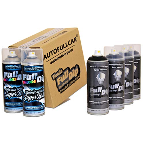 AutoFullCar Pack Sprays Full Dip Negro Extra Brillo