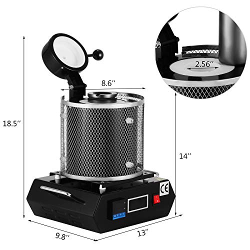 Autovictoria 3KG Horno de fusión de oro 1150 ℃ Máquina de horno de fusión digital Máquina de calefacción 2100W Casting Refinación Metales preciosos Oro Plata Aluminio Estaño (3KG) Autovictoria 3KG Horno de fusión de oro 1150 ℃ Máquina de horno de fusión digital Máquina de calefacción 2100W Casting Refinación Metales preciosos Oro Plata Aluminio Estaño (3KG)