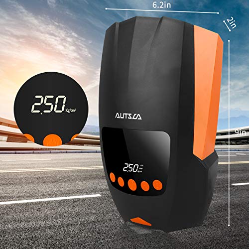 AUTSCA Compresores de Aire Portátiles DC-12V 150PSI Digital Inflador de Neumáticos con Pantalla LED y Cable Largo. Adecuado para automóviles, Bicicletas, Motocicletas, inflables y Pelotas.