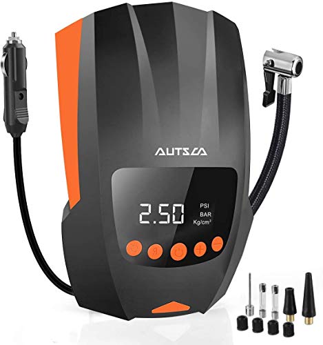 AUTSCA Compresores de Aire Portátiles DC-12V 150PSI Digital Inflador de Neumáticos con Pantalla LED y Cable Largo. Adecuado para automóviles, Bicicletas, Motocicletas, inflables y Pelotas.