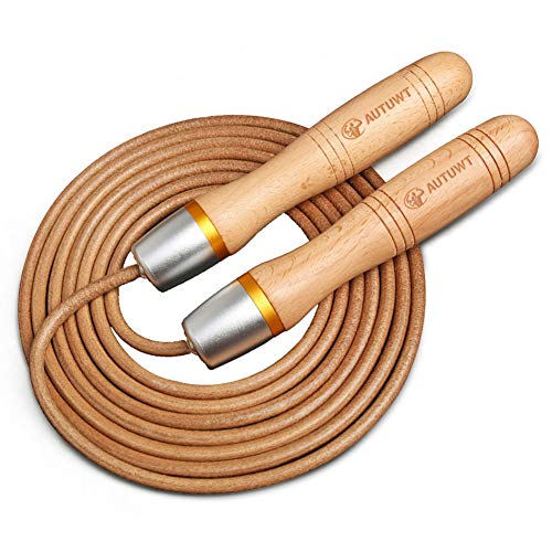 AUTUWT Cuerda de Saltar de Piel de 3 Metros Ajustable, rodamiento de Bolas de 360 ° y Asas de Madera Pura para Gimnasio y Entrenamiento en casa, Boxeo, Senderismo, pérdida de Peso y Cardio AUTUWT Cuerda de Saltar de Piel de 3 Metros Ajustable, rodamiento de Bolas de 360 ° y Asas de Madera Pura para Gimnasio y Entrenamiento en casa, Boxeo, Senderismo, pérdida de Peso y Cardio