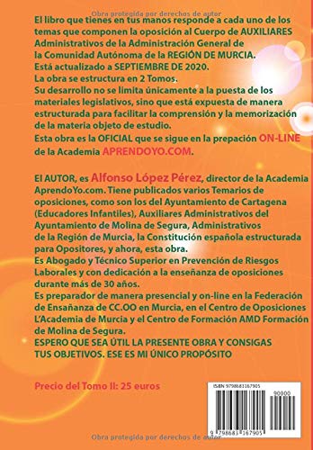 AUXILIAR ADMINISTRATIVO DE LA REGIÓN DE MURCIA - TOMO 2: Temario de oposiciones 2020