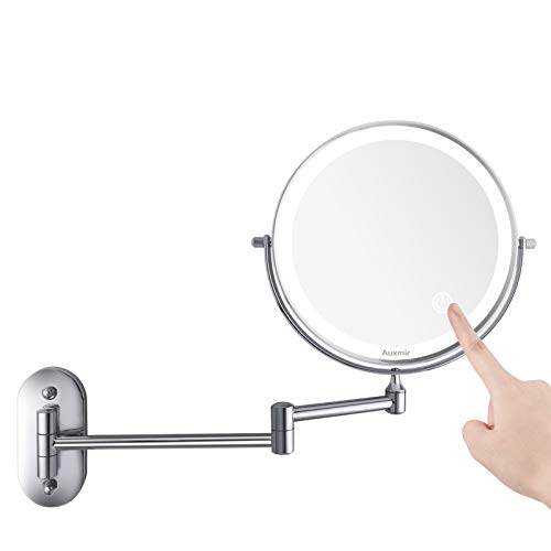 Auxmir Espejo Maquillaje con Luz LED Aumento 1X/10X Espejo Cosmético Iluminoso de Doble Cara con Pilas, 360 Rotación, Luces Ajustables Extensible de Pared para Baño, Tocador, Hotel, Plata Auxmir Espejo Maquillaje con Luz LED Aumento 1X/10X Espejo Cosmético Iluminoso de Doble Cara con Pilas, 360 Rotación, Luces Ajustables Extensible de Pared para Baño, Tocador, Hotel, Plata