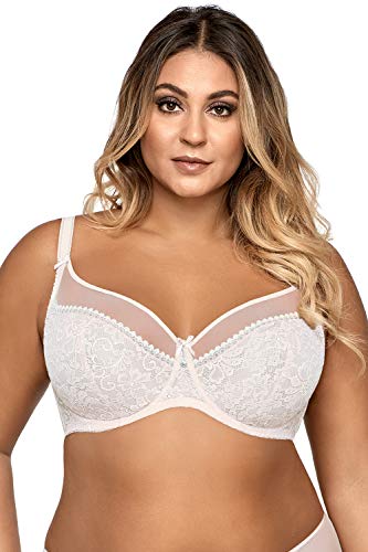 Ava Sujetador Sin Relleno, con Encaje Y Motivo Floreado para Mujeres 1396, Blanco,105C Ava Sujetador Sin Relleno, con Encaje Y Motivo Floreado para Mujeres 1396, Blanco,105C
