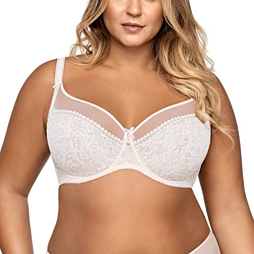 Ava Sujetador Sin Relleno, con Encaje Y Motivo Floreado para Mujeres 1396, Blanco,105C Ava Sujetador Sin Relleno, con Encaje Y Motivo Floreado para Mujeres 1396, Blanco,105C