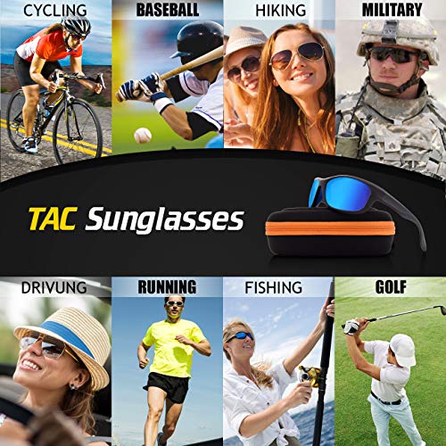 Avoalre Gafas de Sol Hombres Polarizadas Gafas Deportivas Unisex Anti UV400 Marco TR90 Súper Ligero y Mujer Ciclismo MTB Running Coche Moto Montaña - Azul