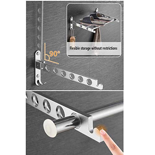 AWCPP Tendedero de pared, tendedero plegable para secadora de ropa Racks de secado para balcón Multifunción Push and Pull Rejillas para secado de ropa de aleación de aluminio retráctil, plateado, 120 AWCPP Tendedero de pared, tendedero plegable para secadora de ropa Racks de secado para balcón Multifunción Push and Pull Rejillas para secado de ropa de aleación de aluminio retráctil, plateado, 120