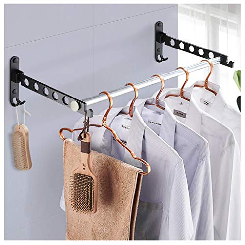 AWCPP Tendedero de pared, tendedero plegable para secadora de ropa Racks de secado para balcón Multifunción Push and Pull Rejillas para secado de ropa de aleación de aluminio retráctil, plateado, 120