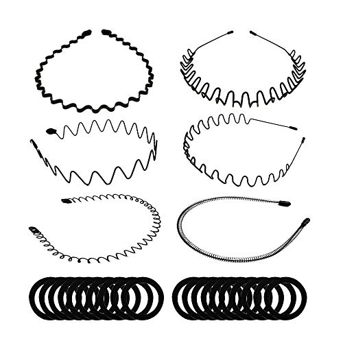 Aweisile Diademas de Metal 6 Piezas Diademas Deportivas para Hombres y Mujeres, Accesorios de Banda para el Cabello Wave, Diadema de Movimiento de Ondas de Primavera con 20 Piezas Diadema Negra Aweisile Diademas de Metal 6 Piezas Diademas Deportivas para Hombres y Mujeres, Accesorios de Banda para el Cabello Wave, Diadema de Movimiento de Ondas de Primavera con 20 Piezas Diadema Negra