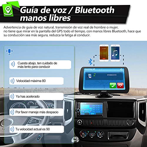 AWESAFE 9 Pulgadas Navegador GPS para Camiones y Coches, con Bluetooth y Actualizaciones de Mapas de Europa para Toda la Vida