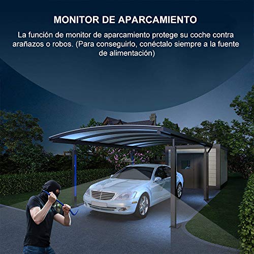 AWESAFE Cámara de Coche Dash CAM 1080P Full HD 170 Ángulo con WDR G-Sensor, Detección de Movimiento, Grabación en Bucle, Visión Nocturna, Monitor de Aparcamiento