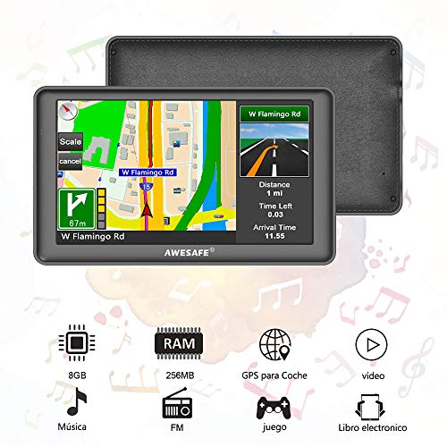 AWESAFE GPS para Coche de 7 Pulgadas Pantalla con Bluetooth, Negro AWESAFE GPS para Coche de 7 Pulgadas Pantalla con Bluetooth, Negro