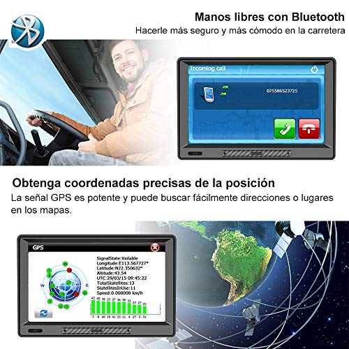 AWESAFE Navegador GPS para Camiones y Coches con Bluetooth y Cámara Trasera de 9 Pulgadas Pantalla LCD Multimedia, con Actualizaciones de Mapas de Europa para Toda la Vida