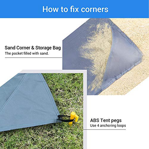 Awroutdoor Alfombras de Playa 210 x 200CM, Extra Grande Esterilla Playa, Manta de Picnic/Playa Resistente al Agua con 4 Clavos Fijos, Bordes Reforzados para la Playa, Camping y Picn Awroutdoor Alfombras de Playa 210 x 200CM, Extra Grande Esterilla Playa, Manta de Picnic/Playa Resistente al Agua con 4 Clavos Fijos, Bordes Reforzados para la Playa, Camping y Picn