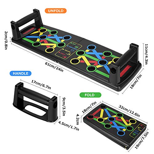 Awroutdoor Push up Board, 14 en 1 Equipo Multifuncional Plegable para Ejercicios en el hogar, Marco de Entrenamiento portátil Push-up, Utilizado para Hombres, Mujeres, Entrenamiento en el Hogar