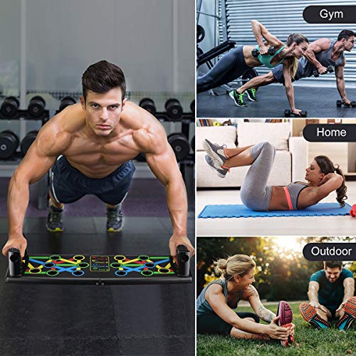 Awroutdoor Push up Board, 14 en 1 Equipo Multifuncional Plegable para Ejercicios en el hogar, Marco de Entrenamiento portátil Push-up, Utilizado para Hombres, Mujeres, Entrenamiento en el Hogar