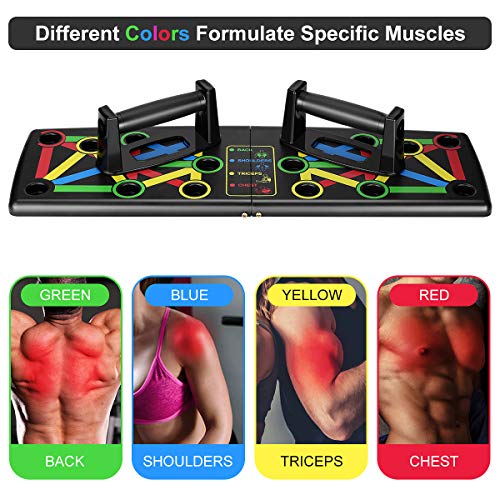 Awroutdoor Push up Board, 14 en 1 Equipo Multifuncional Plegable para Ejercicios en el hogar, Marco de Entrenamiento portátil Push-up, Utilizado para Hombres, Mujeres, Entrenamiento en el Hogar