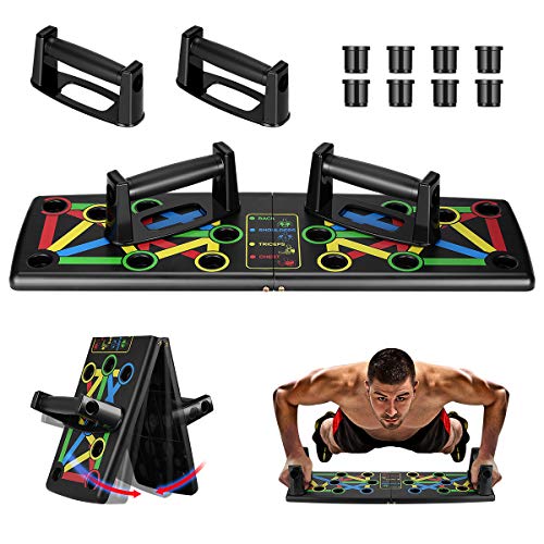 Awroutdoor Push up Board, 14 en 1 Equipo Multifuncional Plegable para Ejercicios en el hogar, Marco de Entrenamiento portátil Push-up, Utilizado para Hombres, Mujeres, Entrenamiento en el Hogar