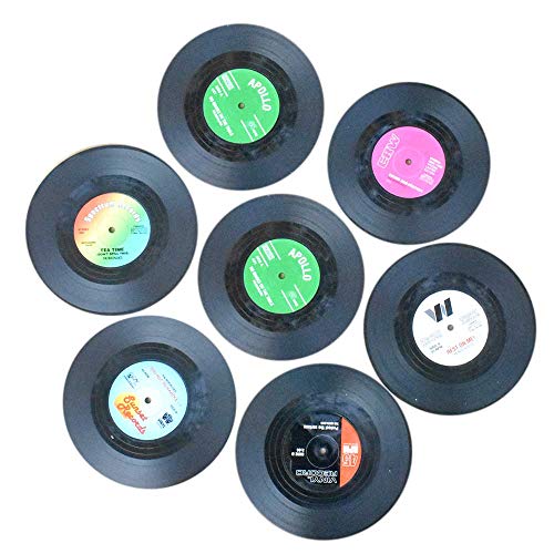 Awtlife12 posavasos de vinilo con diseño retro de discos de CD para bebidas, para suministros de boda