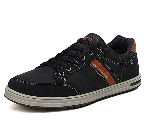 AX BOXING Zapatillas Hombres Deporte Running Sneakers Zapatos para Correr Gimnasio Deportivas Padel Transpirables Casual 40-46 (44 EU, Azul Oscuro)