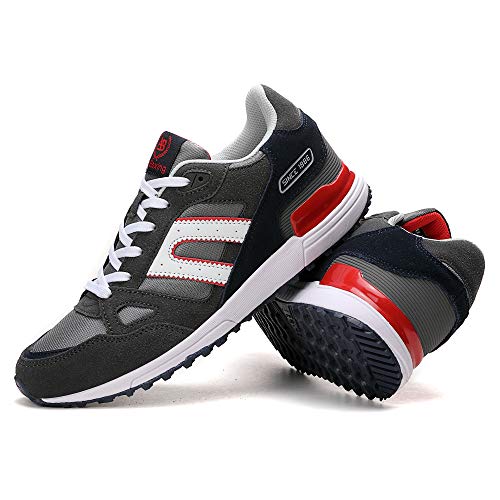 AX BOXING Zapatillas Hombres Mujer Deporte Running Sneakers Zapatos para Correr Gimnasio Deportivas Padel Transpirables Casual (44 EU, A98333-Gris Oscuro)