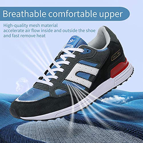 AX BOXING Zapatillas Hombres Mujer Deporte Running Sneakers Zapatos para Correr Gimnasio Deportivas Padel Transpirables Casual (44 EU, A98333-Gris Oscuro)