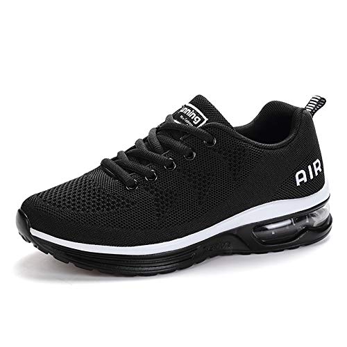 Axcone Hombre Mujer Zapatillas de Correr Casual Aire Libre Deporte Fitness Zapatillas de Running para Deportivos Entrenamiento-Blanco Negro 41 Axcone Hombre Mujer Zapatillas de Correr Casual Aire Libre Deporte Fitness Zapatillas de Running para Deportivos Entrenamiento-Blanco Negro 41