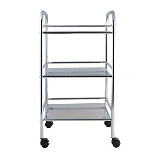 axentia Carrito Universal Multiusos con Ruedas y 3 Estantes, Metal, Plata, 76.80x32.80x6.10 cm axentia Carrito Universal Multiusos con Ruedas y 3 Estantes, Metal, Plata, 76.80x32.80x6.10 cm