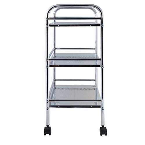 axentia Carrito Universal Multiusos con Ruedas y 3 Estantes, Metal, Plata, 76.80x32.80x6.10 cm axentia Carrito Universal Multiusos con Ruedas y 3 Estantes, Metal, Plata, 76.80x32.80x6.10 cm
