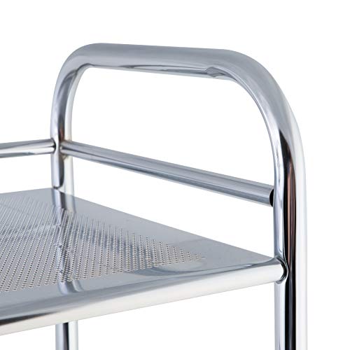 axentia Carrito Universal Multiusos con Ruedas y 3 Estantes, Metal, Plata, 76.80x32.80x6.10 cm