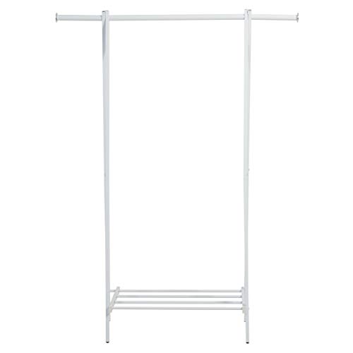 axentia Guardarropa de Metal, Perchero Tipo Burro, Barra de Armario con Frenos y una pértiga de Zapato, Blanco, 109 x 147,5 x 48,5 cm axentia Guardarropa de Metal, Perchero Tipo Burro, Barra de Armario con Frenos y una pértiga de Zapato, Blanco, 109 x 147,5 x 48,5 cm