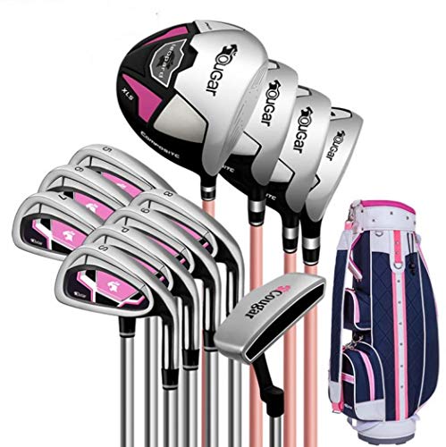 AYES - Juego completo de palos de golf para mujer con palos de golf y bolsa de soporte para mujeres y principiantes (4 ejes de carbono medio set gun)