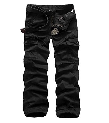AYG Invierno Terciopelo Hombre Pantalon Laboral Cargo Pants(Black,29) AYG Invierno Terciopelo Hombre Pantalon Laboral Cargo Pants(Black,29)