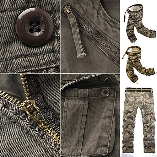 AYG Pantalon Militar Cargo Trousers para Hombre Negro(black) 29W / 31L