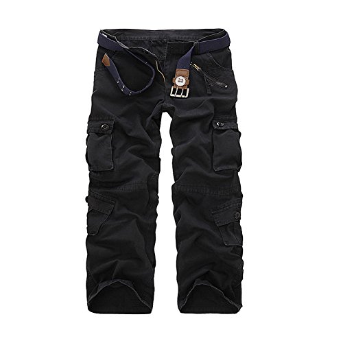 AYG Pantalon Militar Cargo Trousers para Hombre Negro(black) 29W / 31L