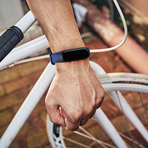 AYOU Correa para Xiaomi Mi Band 5 Correa, Relojes Repuesto Pulsera de Silicona (No Compatible Mi Band 4) (Negro/Rojo/Azul)